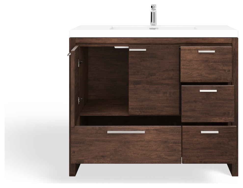 Cerrin Bath Vanity, Rosewood, 42", Single Sink, Freestanding