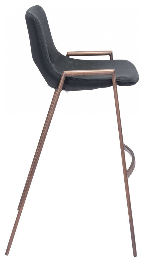 Set of Two Black Retro Modern Funk Bar Chairs