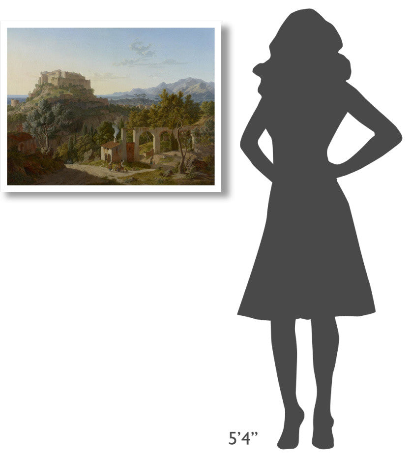 "Landscape with the Castle of Massa di Carrara" Print by Leo von Klenze, 34"x26"
