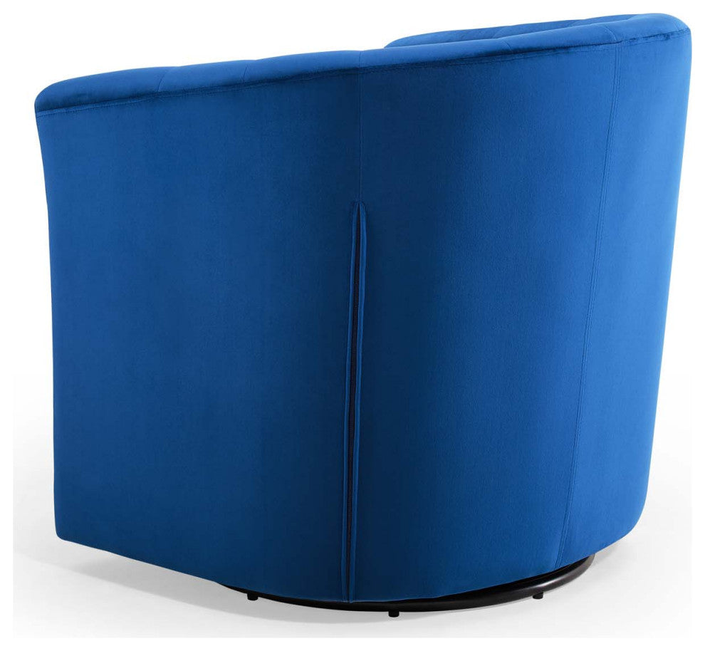 Tufted Armchair Accent Chair, Velvet, Blue Navy, Modern, Lounge Hospitality