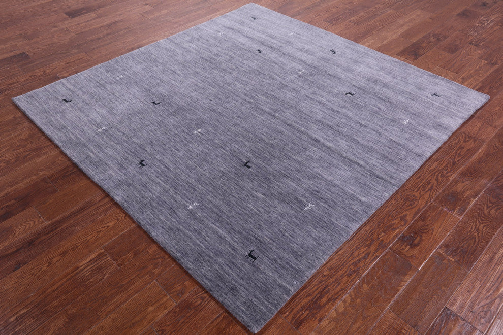 6' Square Hand Knotted Persian Gabbeh Wool Rug - Q15326