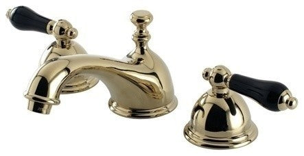 Kingston Brass Widespread Bathroom Faucet With Brass Pop-Up, Polished Brass