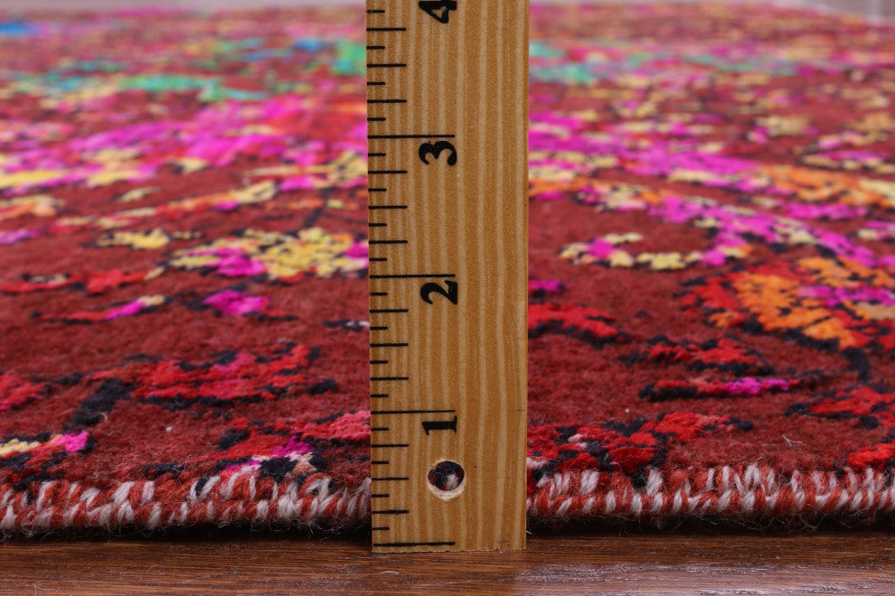 Persian Sickle Leaf Design Wool and Silk Handmade Rug 7' 10" X 10' 1" Q11850