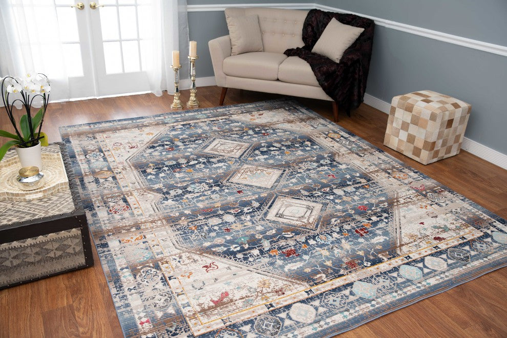 Noori Rug Low-Pile Greg Blue/Grey Rug