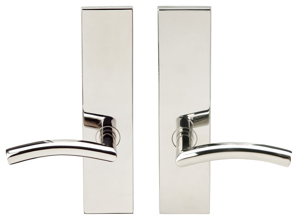 Brussels Lever, Full Dummy Tubular Pair, Left Hand, Polished Stainless Steel