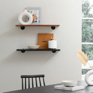 Bailey Wall Mounted Shelves, Walnut, 24"