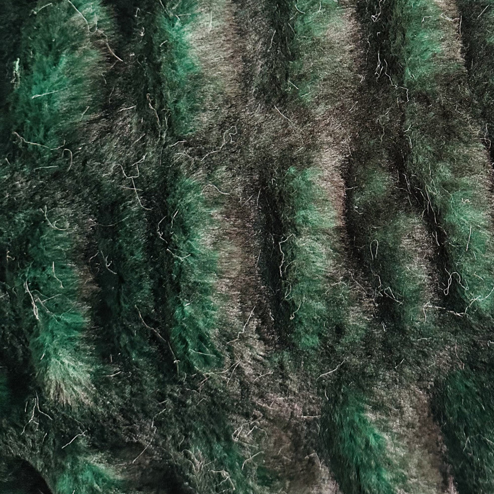 Plutus Emerald Green Plush Pelt Faux Fur Throw Pillow, 20" x 30" Queen
