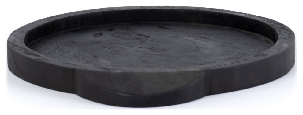 Tadeo Round Tray-Carbonized Black
