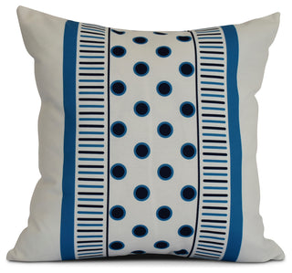Navy Blue Center Stripe, Stripe Print Pillow, 16"x16"