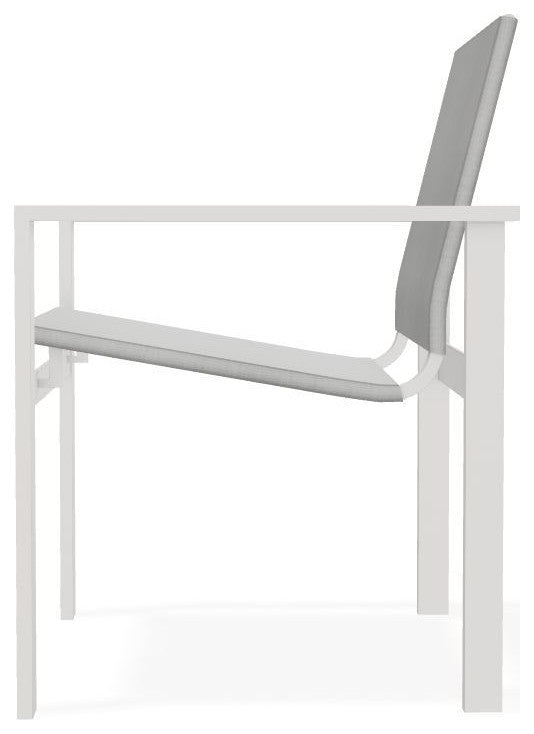 Tribeca Sling Outdoor Stackable Armchair, Alloy/Snow