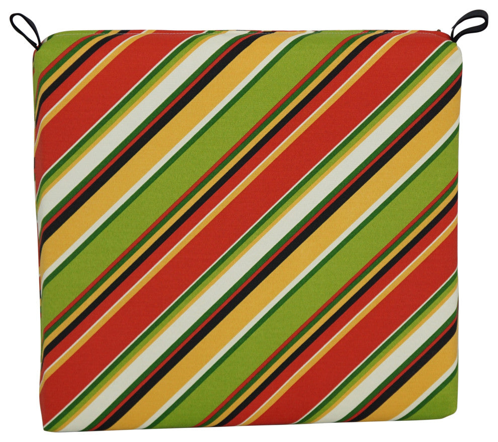 20"X19" Patterned Outdoor Chair Cushions, Set of 2, Browning Garden
