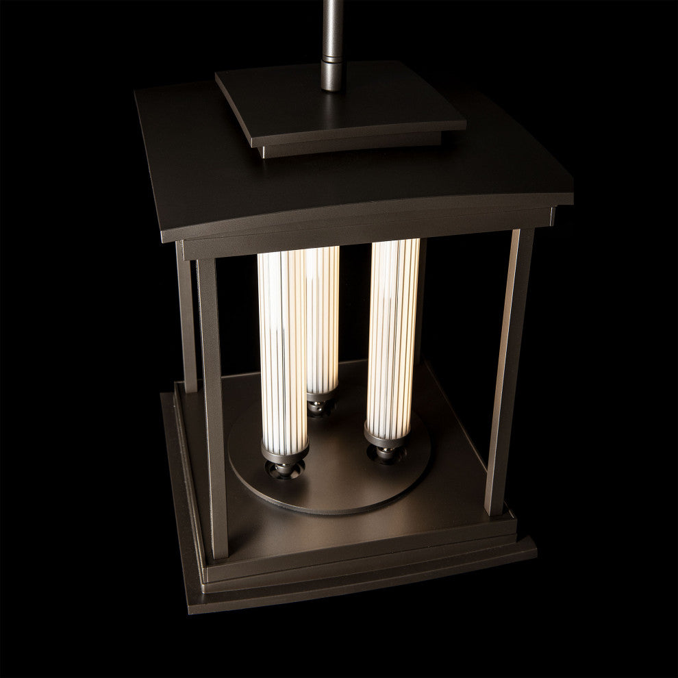Athena 3-Light LED Lantern Dark Smoke Clear Glass