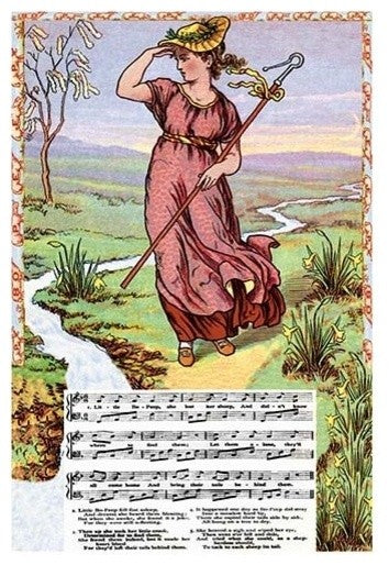 Little Bo Peep- Gallery Wrapped Canvas Art 28" x 42"