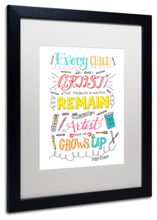 Elizabeth Caldwell 'Every Child Is An Artist' Art, Black Frame, White Mat, 16x20