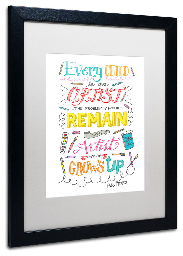 Elizabeth Caldwell 'Every Child Is An Artist' Art, Black Frame, White Mat, 16x20