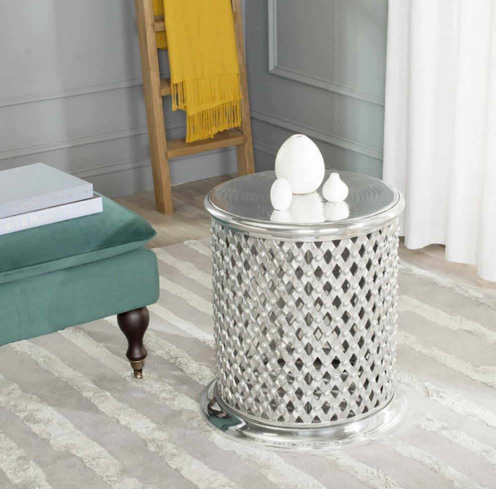 Safavieh Metal Lace Table Stool, Silver