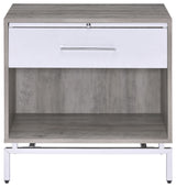Cistus Accent Table, Gray Oak and White