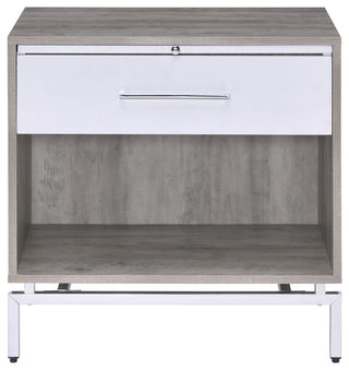 Cistus Accent Table, Gray Oak and White