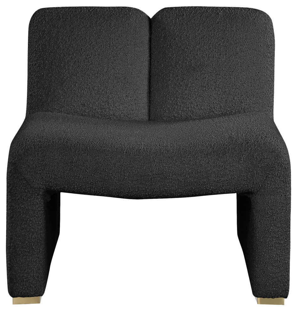 Alta Boucle Fabric Upholstered Accent Chair, Black