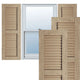 Rustic 2 Equal Louver Faux Wood Shutters, Per Pair, Rough Sawn, 18x36"