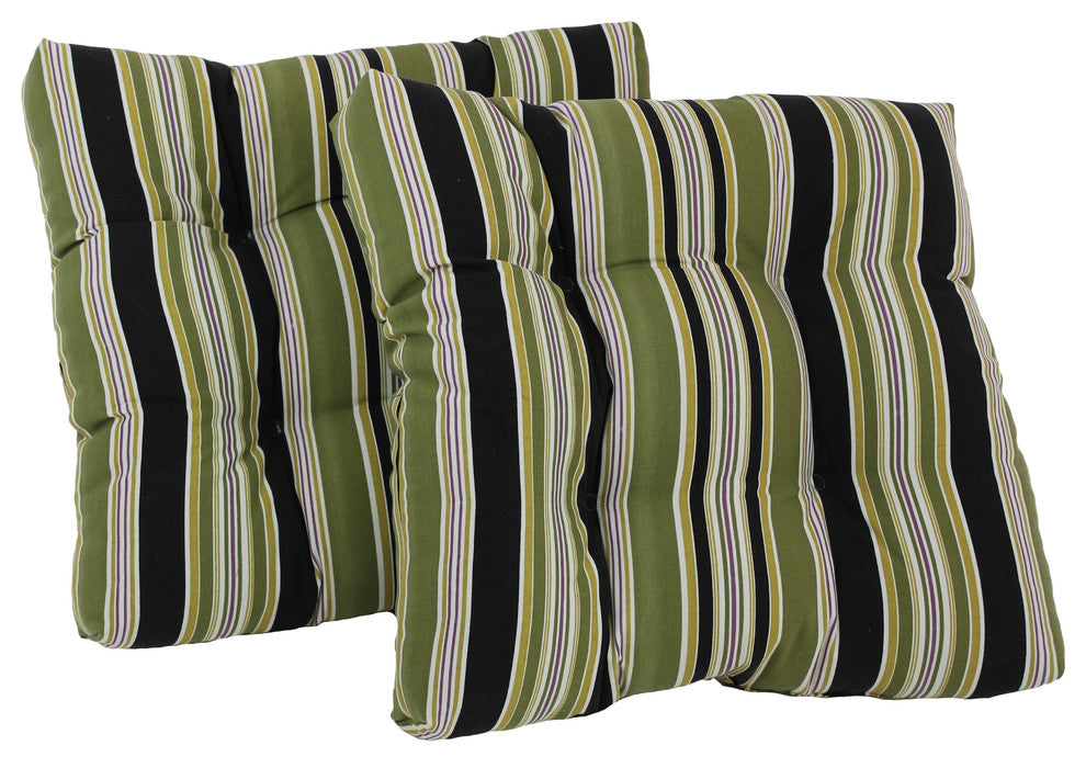 19" Squared Polyester Tufted Dining Chair Cushion, Set of 2, Eastbay Onyx