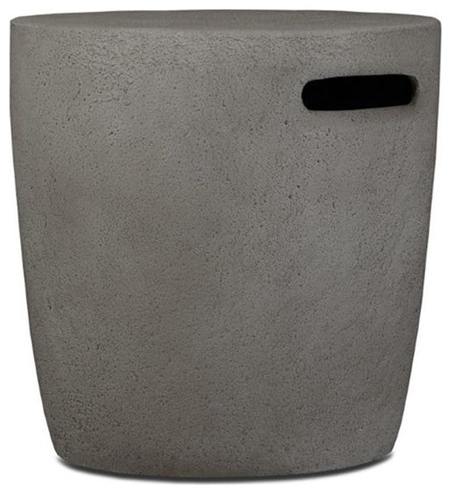 Real Flame Riverside Round Propane Tank Cover in Glacier Gray