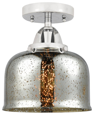 Large Bell Semi-Flush Mount, Polished Chrome, Silver Plated Mercury