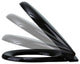 Slow Easy Close Toilet Seat No Slam Plastic Black Round Toilet Seat Lid