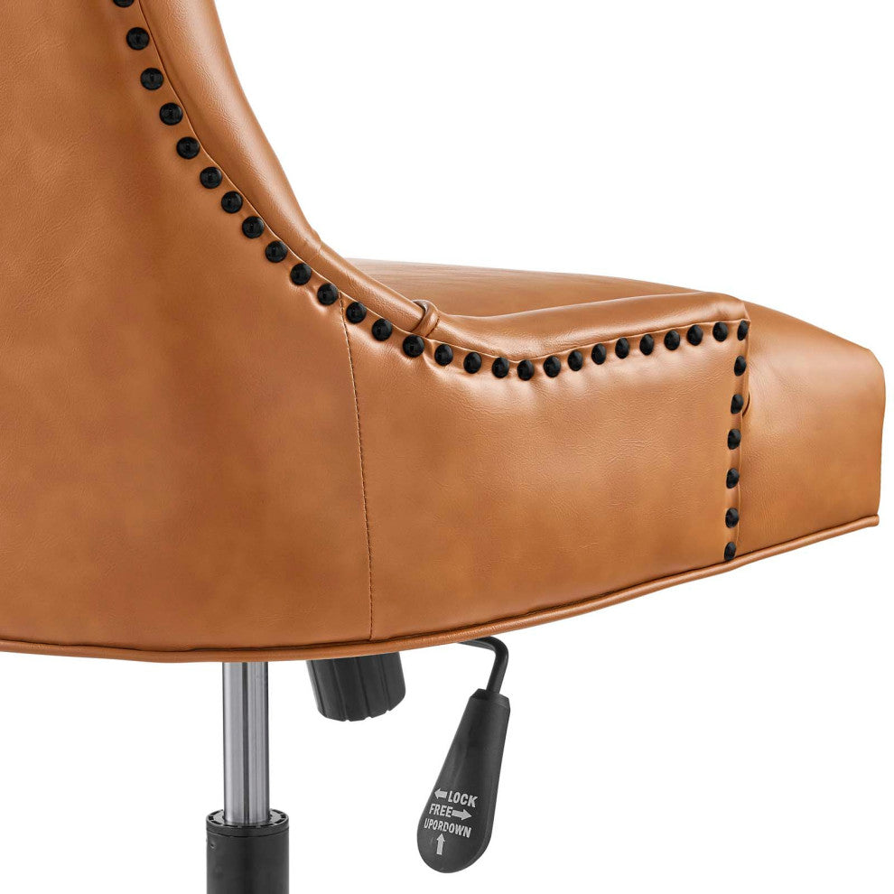 Regent Tufted Vegan Leather Office Chair Black Tan