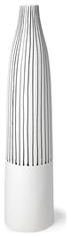 23" Black and White Pinstriope Narrow Ceramic Vase