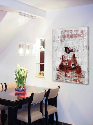 "Bird Head" Painting Print on Wrapped Canvas, 24"x36"