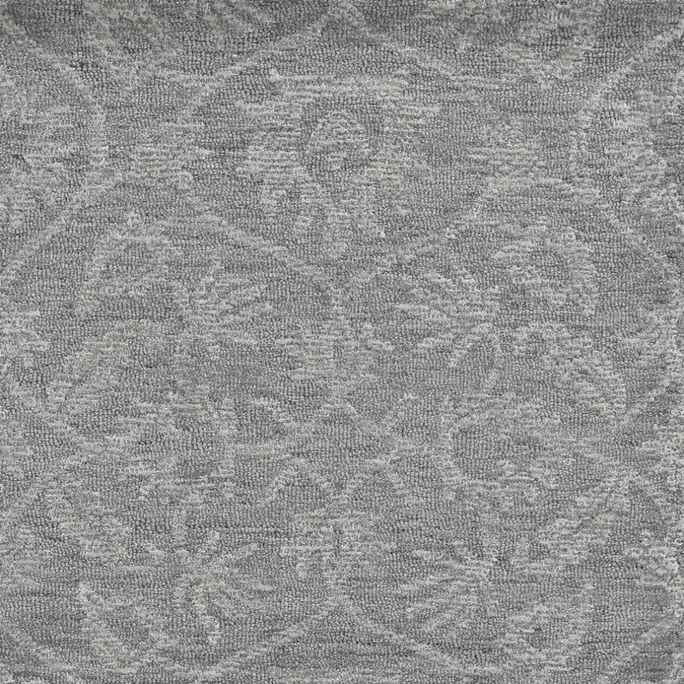 8'X11' Grey Hand Tufted Space Dyed Ogee Indoor Area Rug