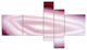 Pink Agate Geode Geological Crystals, Abstract Canvas Artwork, 60"x32", 5 panels