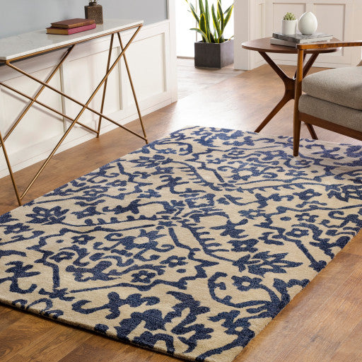 Surya Smithsonian SMI-2166 8'x11' Rug, Khaki/Navy/Denim