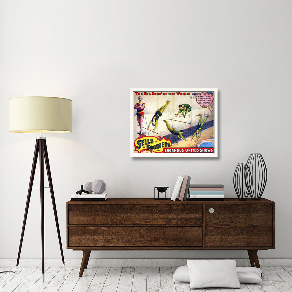 Sells Brothers, The Great Costellos, On The Aerial Horizontal Bars, 36x28