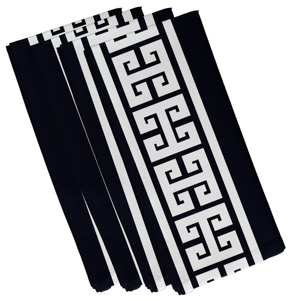 Key Stripe, Stripe Print Napkin, Navy Blue, Set of 4
