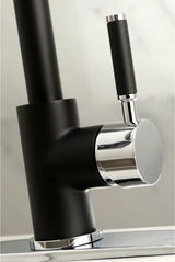 Gourmetier Single-Handle Pre-Rinse Kitchen Faucet, Matte Black/Polished Chrome