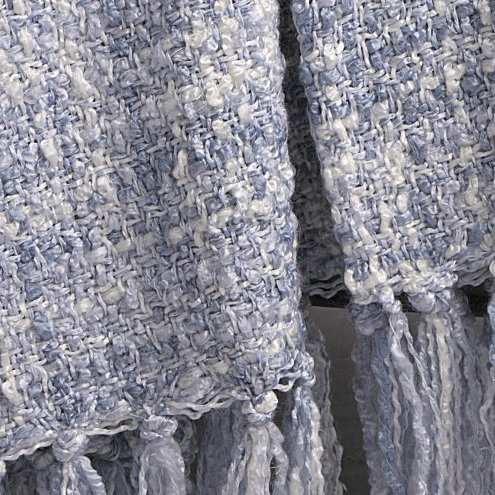 Jumbo Naga Knitted Throw Blanket, Ashley Blue, 60"x80"