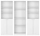 Emery 3 Piece Living Room Set with 3 Bookcases, White