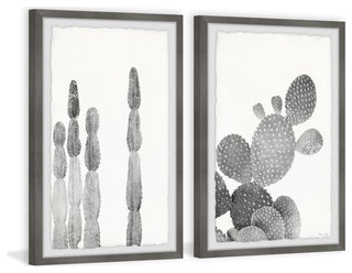 Textured Cactus Diptych, 2-Piece Set, 8x12 Panels