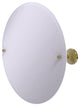 Frameless Round Beveled Edge Tilt Mirror, Unlacquered Brass