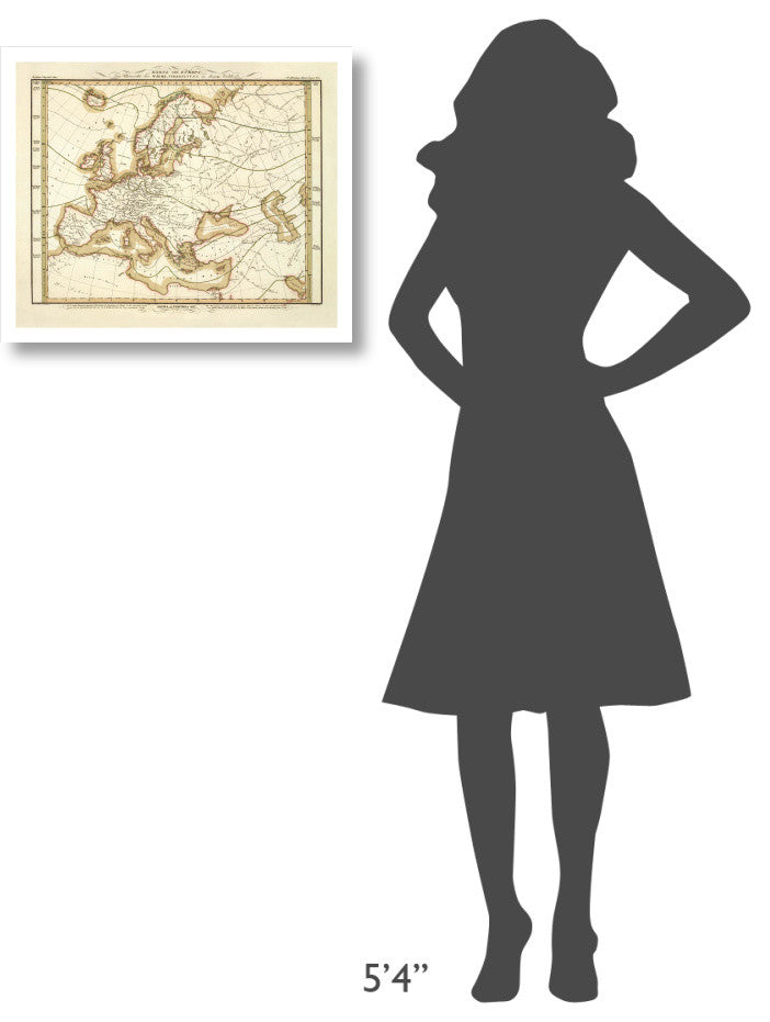 "Karte Von Europa, 1837" Digital Paper Print by Heinrich Berghaus, 24"x20"