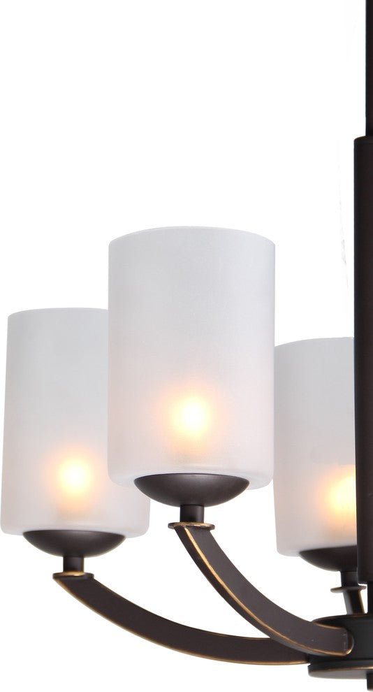 Mirage 5-Light Chandelier, Bronze, Opal Cylinder Glass, Halogen G9
