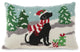18"L Hooked Christmas Pillow Throw Xmas Pillows, Dog