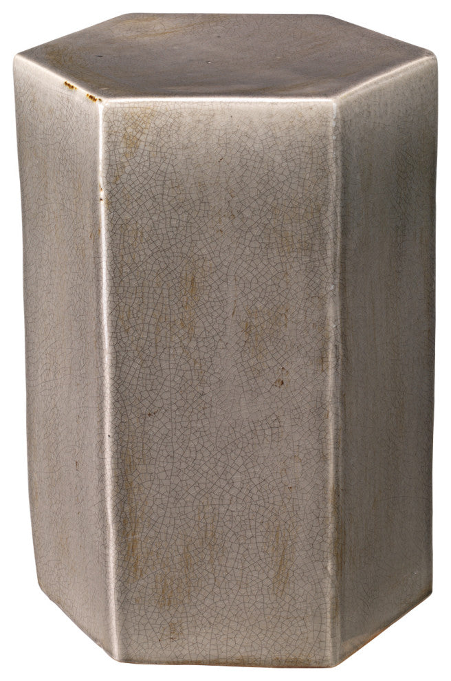 Porto Ceramic Indoor/Outdoor Side Table, Grey, Large