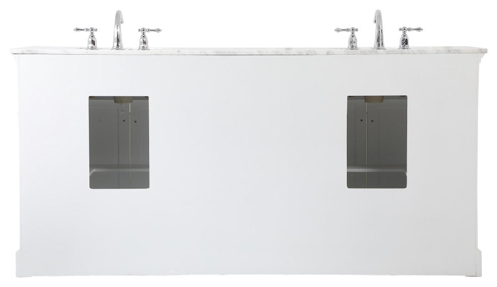 Home Living 21.5" Transitional Black-Light Bathroom Vanity, White, 72