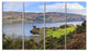 Lago Ness and Urquhart Castle, Landscape Canvas Art Print, 48"x28", 4 Panels