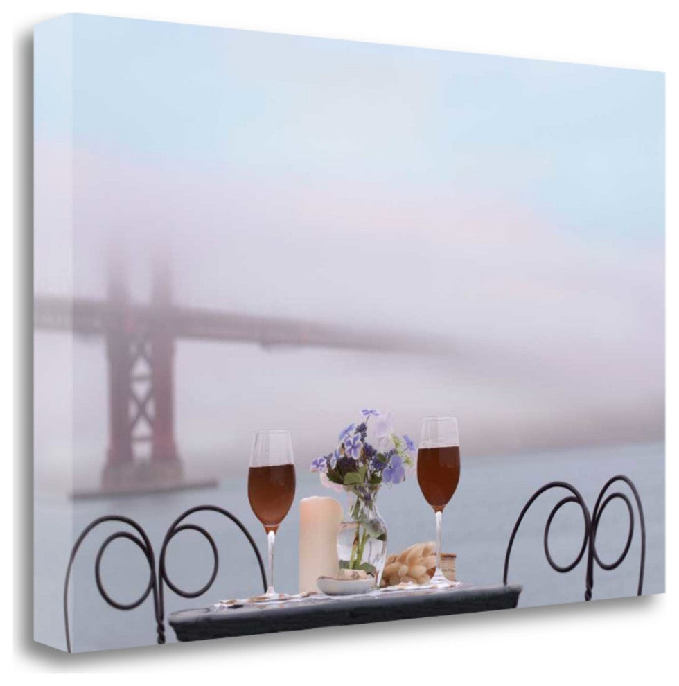 Up Close Overcast Bistro Caf" Golden Gate Bridge 2 Giclee Wrap Canvas Wall Art