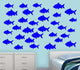VWAQ Aquatic Animal Sticker, School Of Fish Wall Decor, Blue