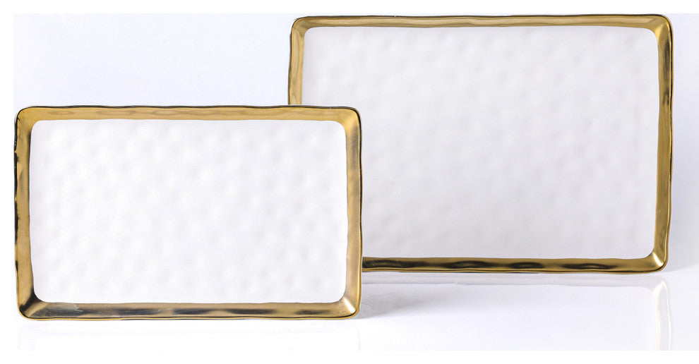 2-Piece Stone Lain Florian Porcelain Serving Set, White